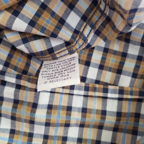 Alan Flusser Mens Blue/Brown Plaid Shirt XXL - Picture 2 of 8